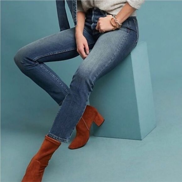 Anthropologie Boyish Blake Mid Rise Cropped Skinny Jeans in Philadelphia Story - Picture 3 of 14